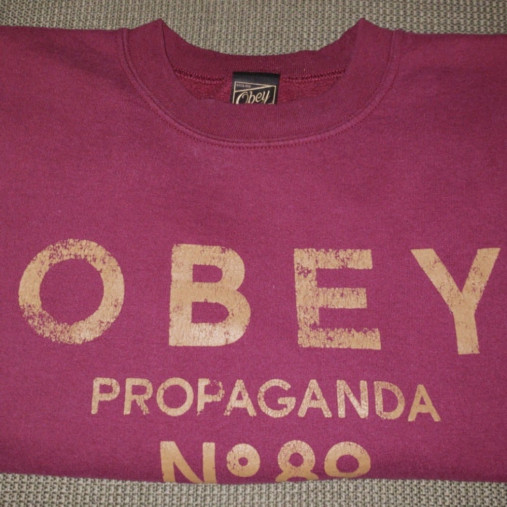 SALE! Obey Burgundy Crewneck - sz small